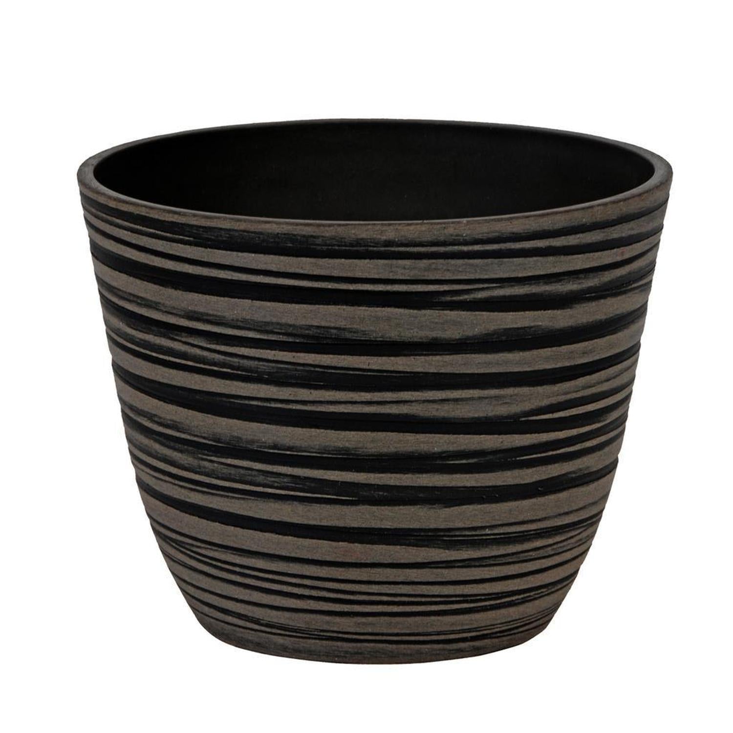 Enviro Ribbed Planter | Tapered Black 20cmH