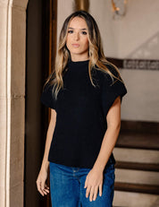 Mos Mosh Biola Bine Knit Vest | Black