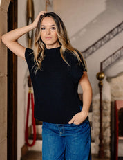 Mos Mosh Biola Bine Knit Vest | Black