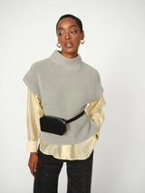 Mos Mosh Biola Bine Knit Vest | Grey Melange