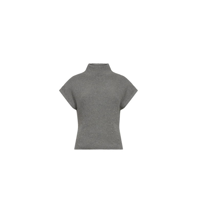 Mos Mosh Biola Bine Knit Vest | Grey Melange