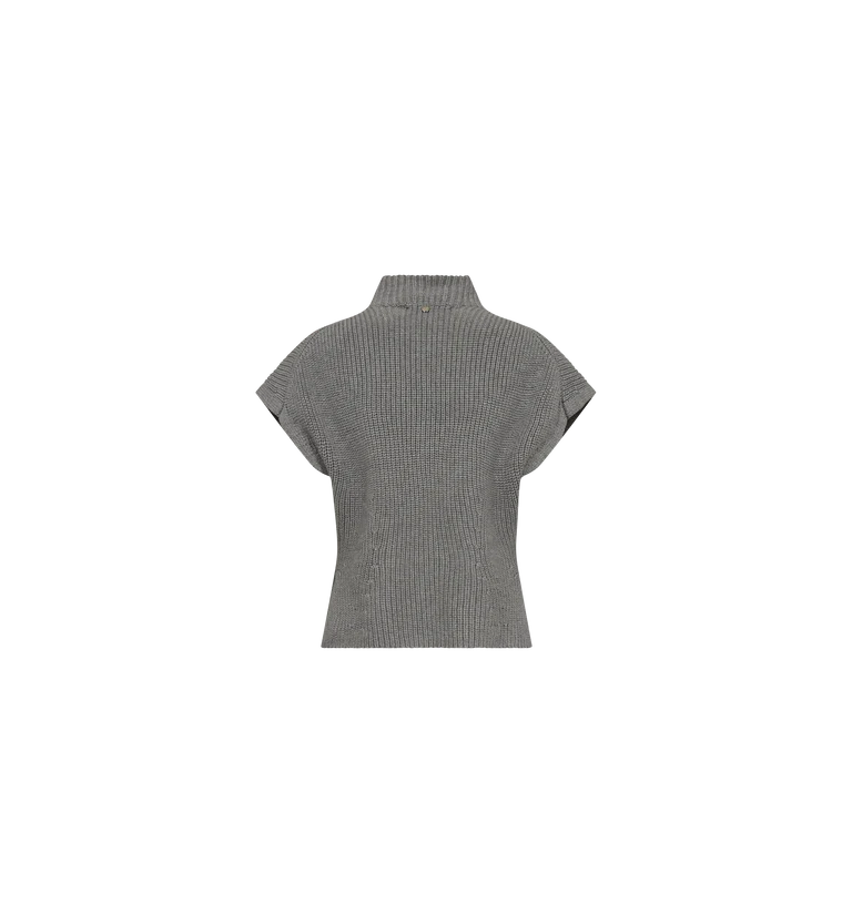 Mos Mosh Biola Bine Knit Vest | Grey Melange