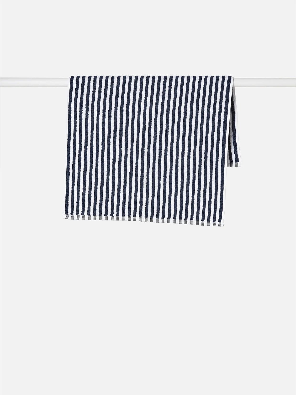 Citta Wide Stripe Cotton Bath Mat | Navy White