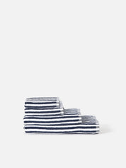 Citta Wide Stripe Cotton Bath Towel | Navy White