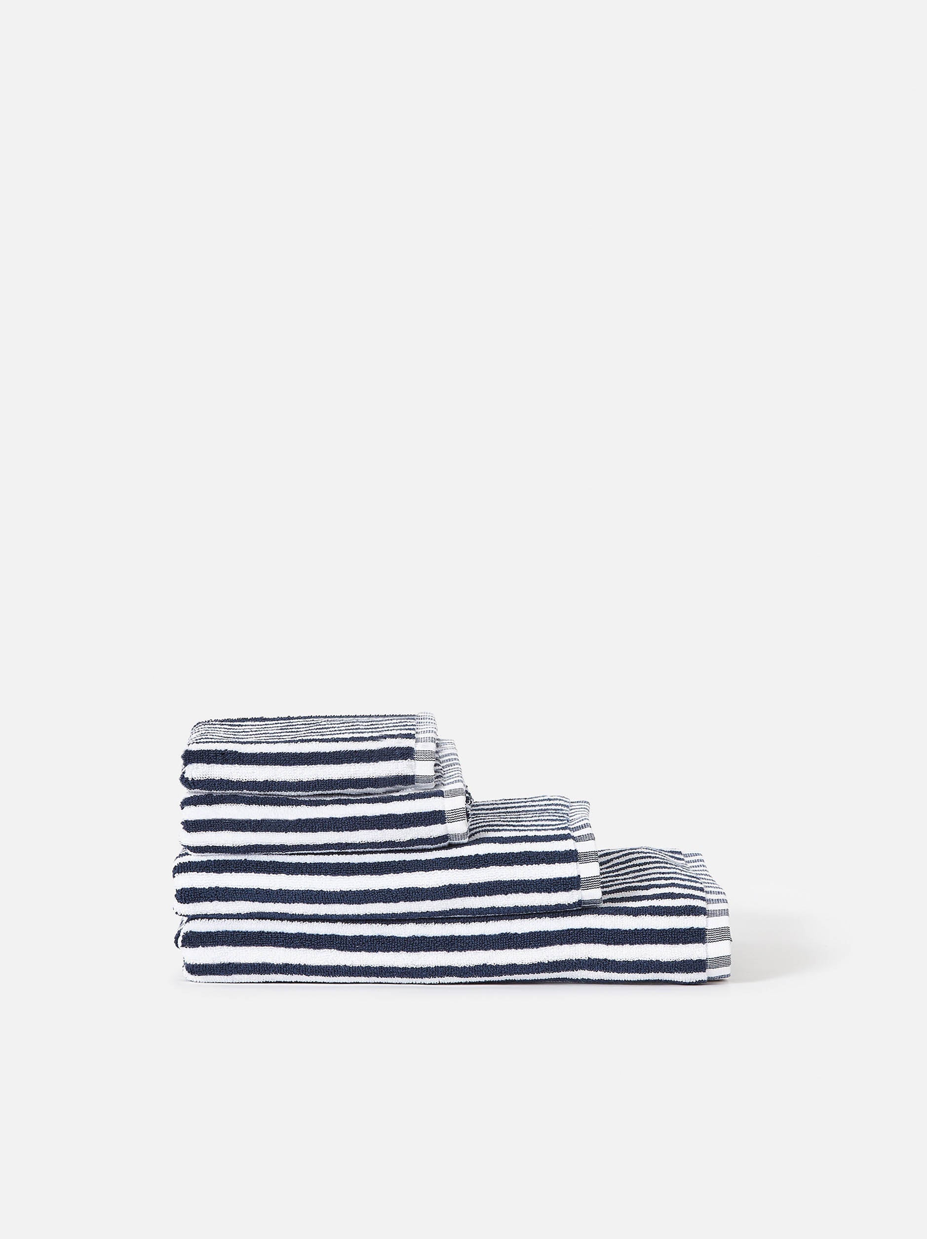 Citta Wide Stripe Cotton Face Cloth | Navy White