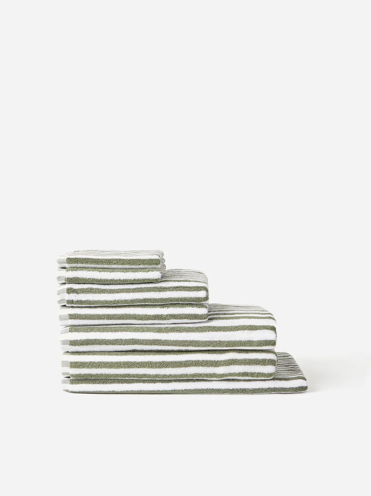 Citta Wide Stripe Cotton Towel Bundle | Olive