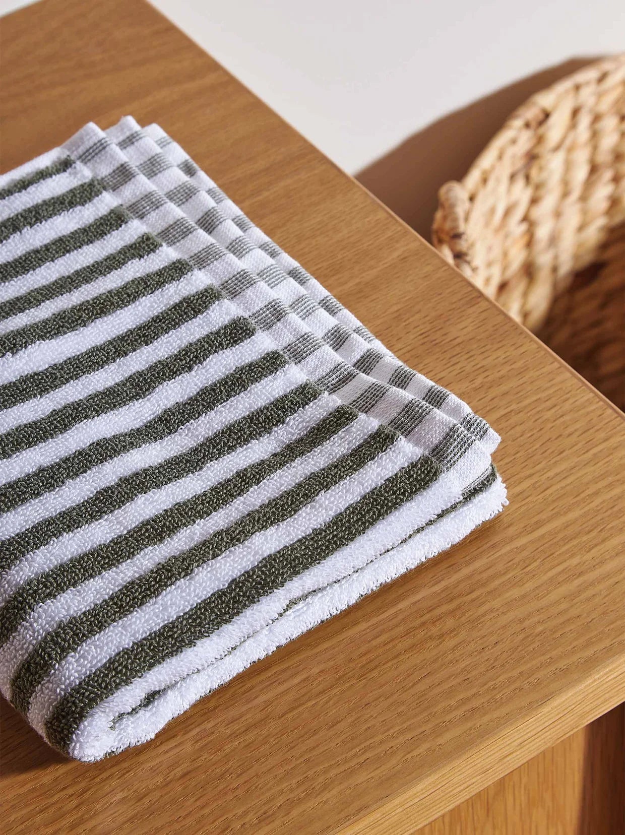 Citta Wide Stripe Cotton Towel Bundle | Olive