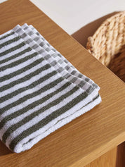 Citta Wide Stripe Cotton Towel Bundle | Olive