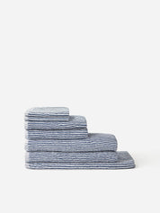 Citta Thin Stripe Cotton Face Cloth | Navy White