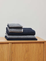 Citta Thin Stripe Cotton Face Cloth | Navy White