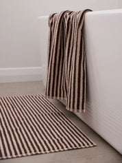 Citta Wide Stripe Cotton Bath Mat | Cocoa Bone
