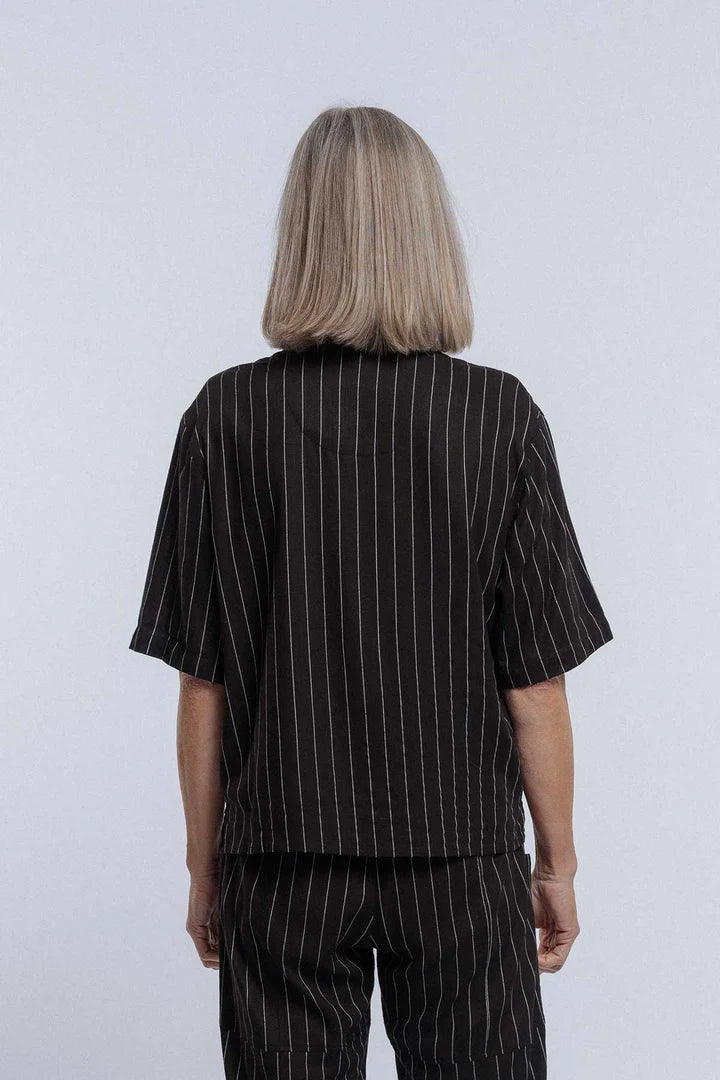 New Lands Smoking Shirt | Black Stripe
