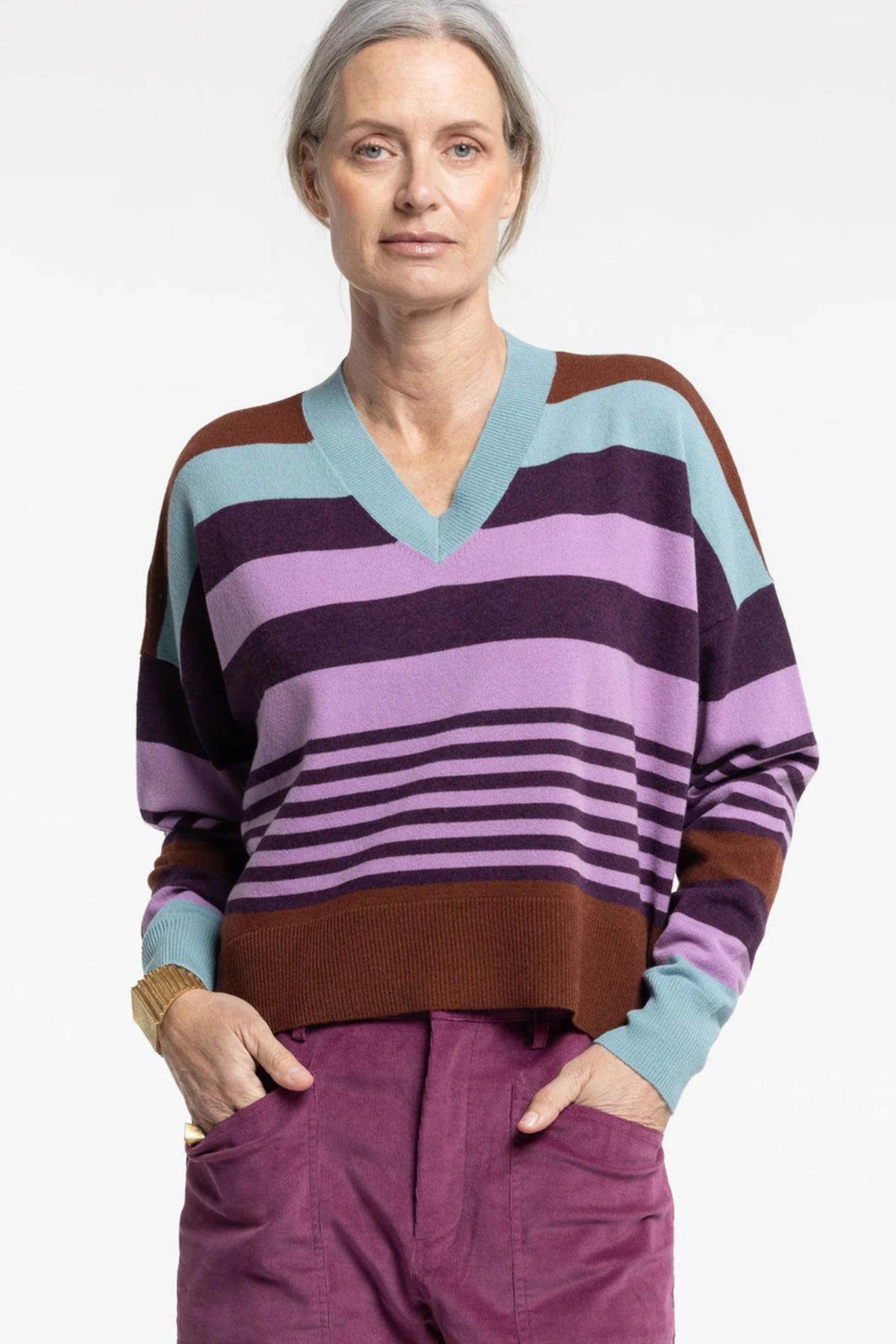 New Lands Griddy Sweater Stripe | Multi Stripe