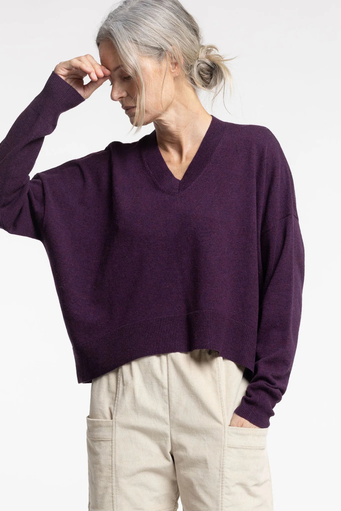 New Lands Griddy Sweater | Plum