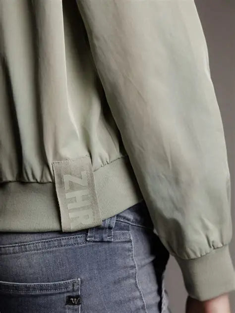 Zhrill Julie Solid Bomber Jacket | Green