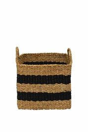Jute Striped Baskets Set Of 3 | Black Natural