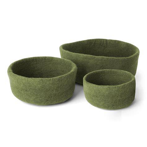 Gry & Sif Felted Wool Bowl | Pine Green