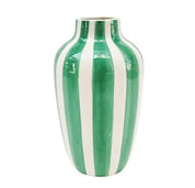 Halcyon Stripe Vase | Green 20cm