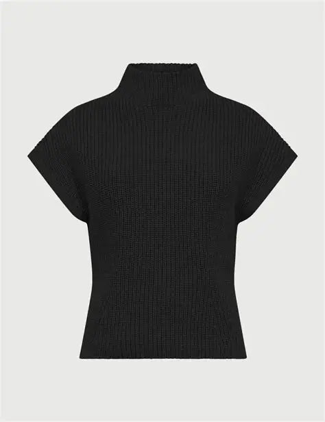 Mos Mosh Biola Bine Knit Vest | Black