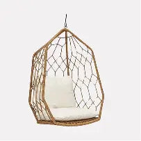 Olivia Pod Chair Dark Outdoor | Natural Cream Seat & Back Cushion