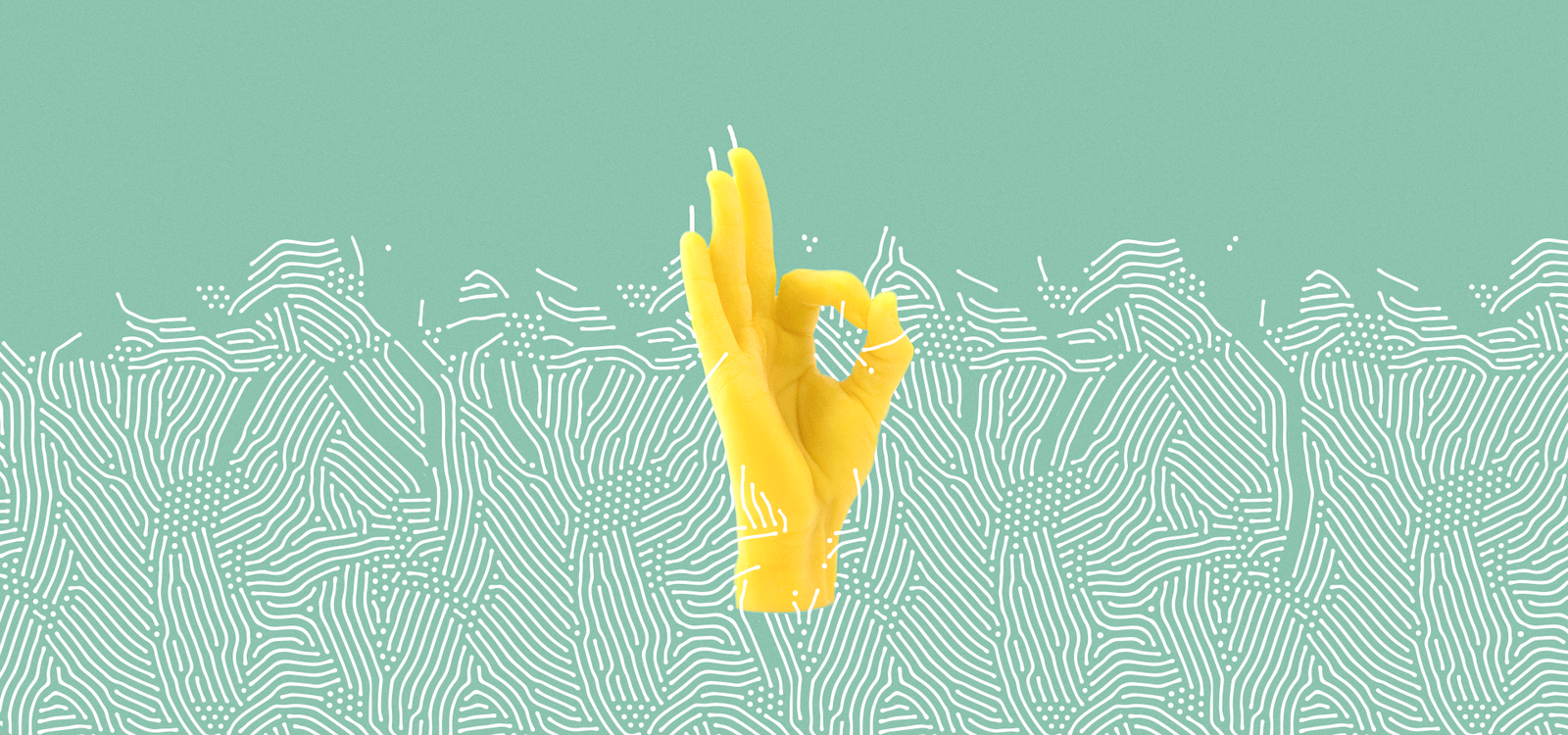 OK Candle Hand | Yellow