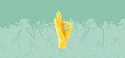 OK Candle Hand | Yellow