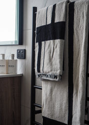 Kristina Dam Bath Towel | Black White