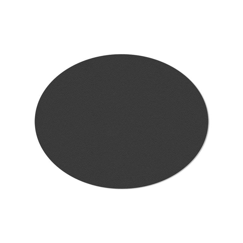 Podevache Vinyl Placemat | Plain Dark Grey Oval