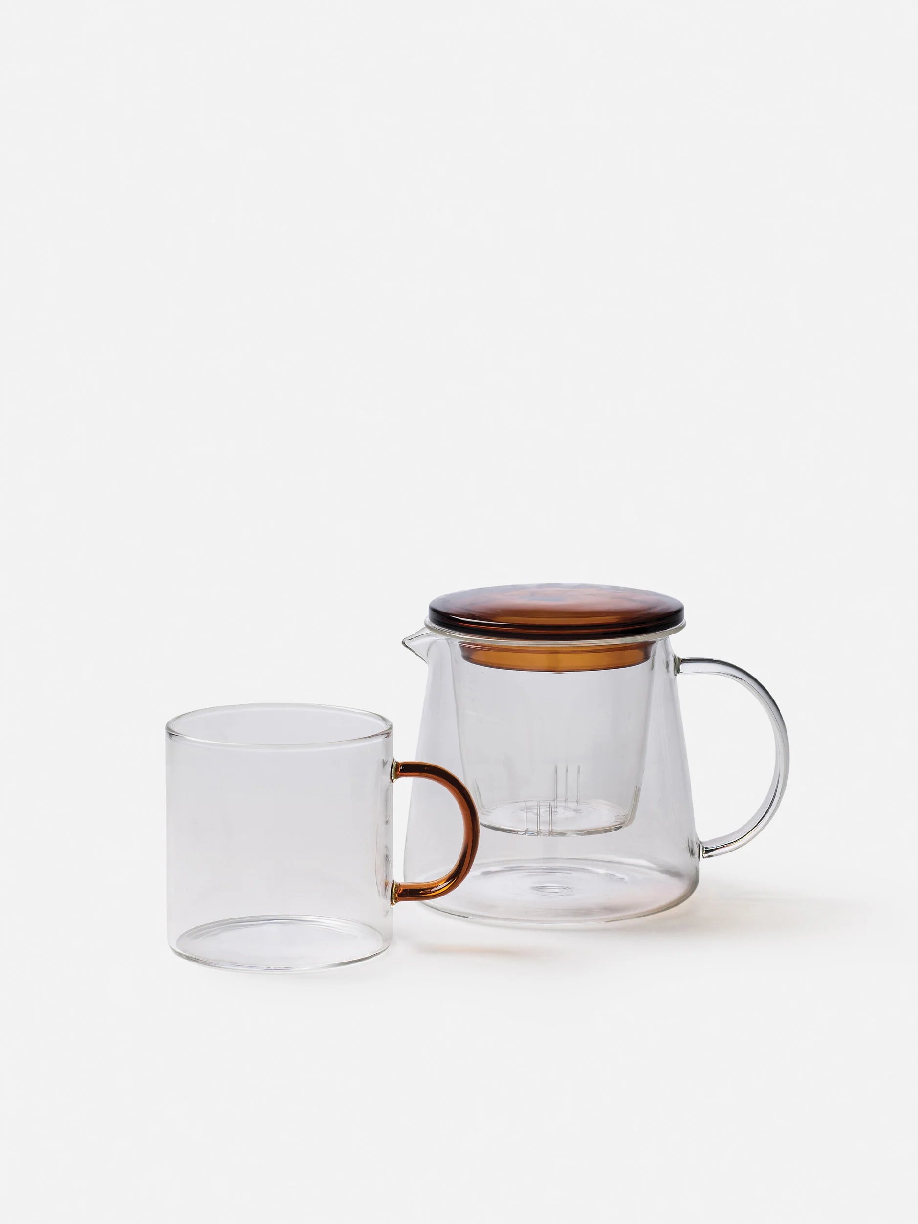 Citta Glass Mug Coloured Handle | Set Of 4