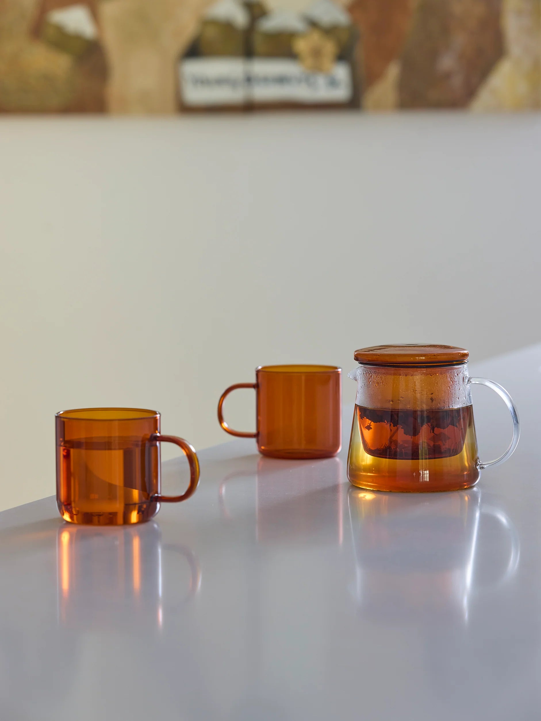 Citta Glass Mug Amber | Set Of 4