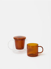 Citta Glass Mug Amber | Set Of 4
