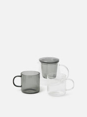 Citta Charcoal Glass Mug | Set Of 4