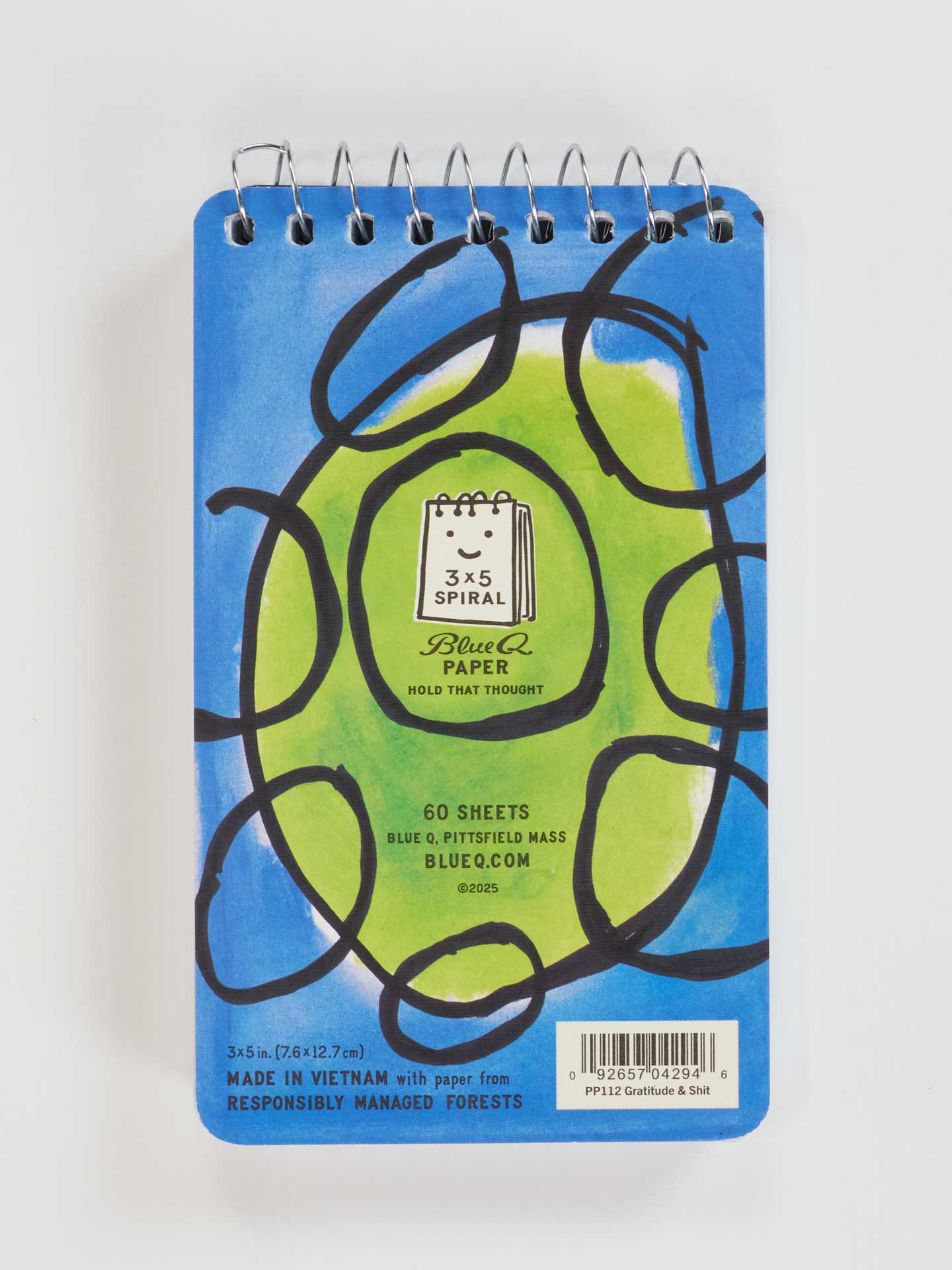Blue Q Spiral Notebook | Gratitude & Shit