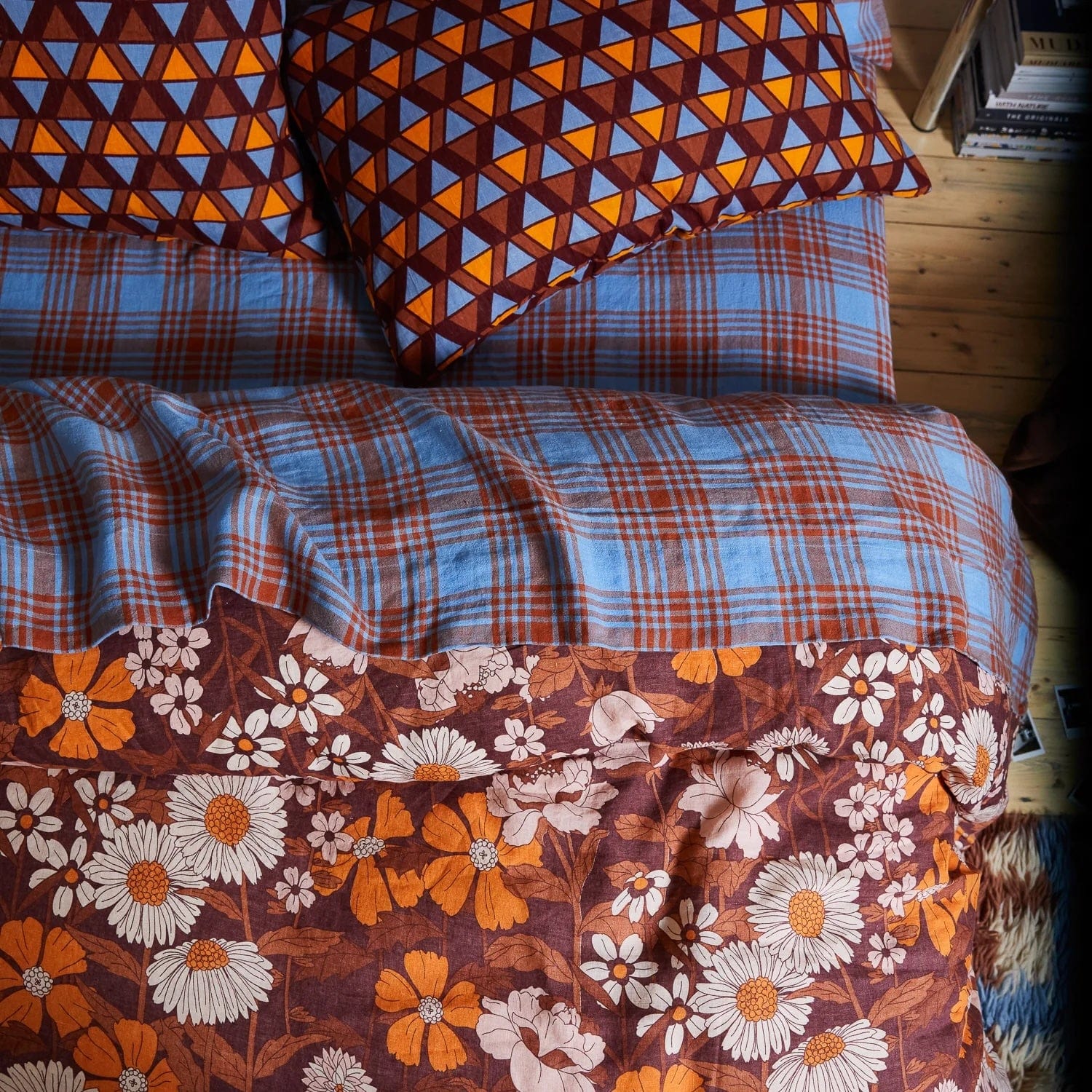 Sage X Clare Pello Linen Flat Sheet  | Blue Jay King Size