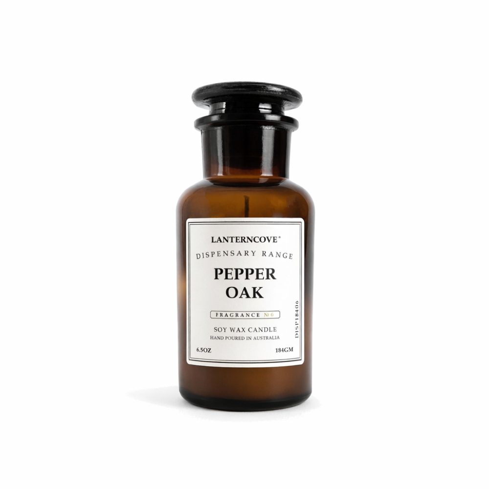 Lantern Cove Dispensary Candles 6.5oz | Pepper Oak
