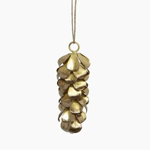 French Country Hanging Pinecone | Long Gold