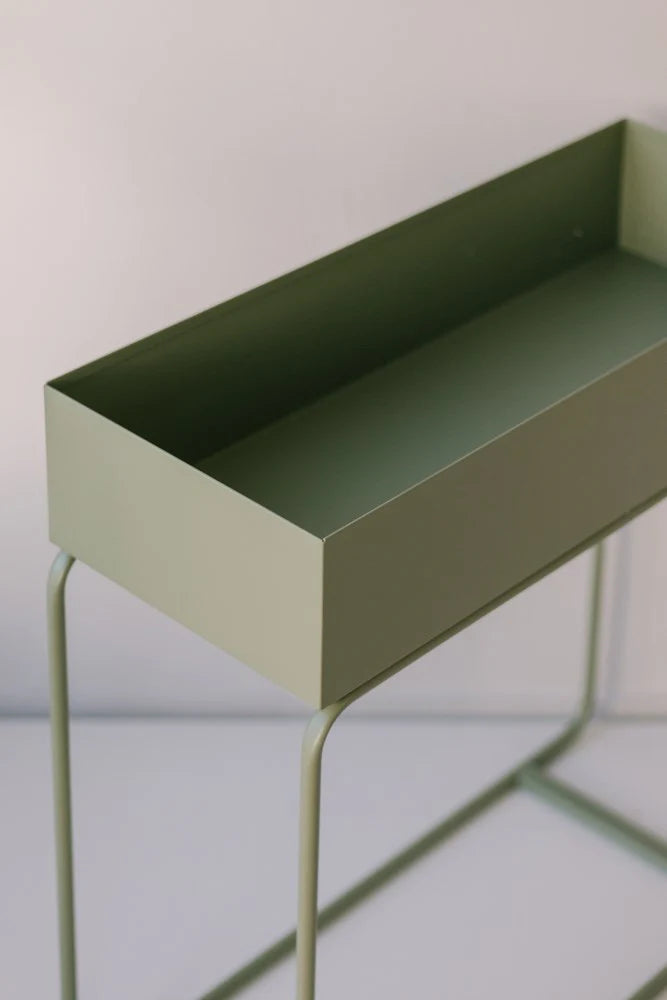 Saffron Inc Metal Planter Tall | Sage Green