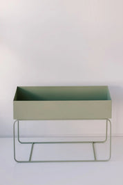 Saffron Inc Metal Planter Short | Sage Green
