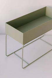 Saffron Inc Metal Planter Short | Sage Green