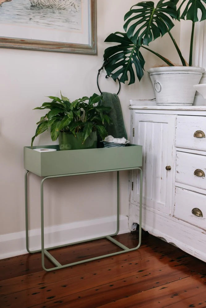 Saffron Inc Metal Planter Tall | Sage Green