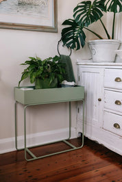 Saffron Inc Metal Planter Tall | Sage Green