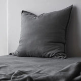 George Street Linen Pure Linen European Pillowcase | Charcoal