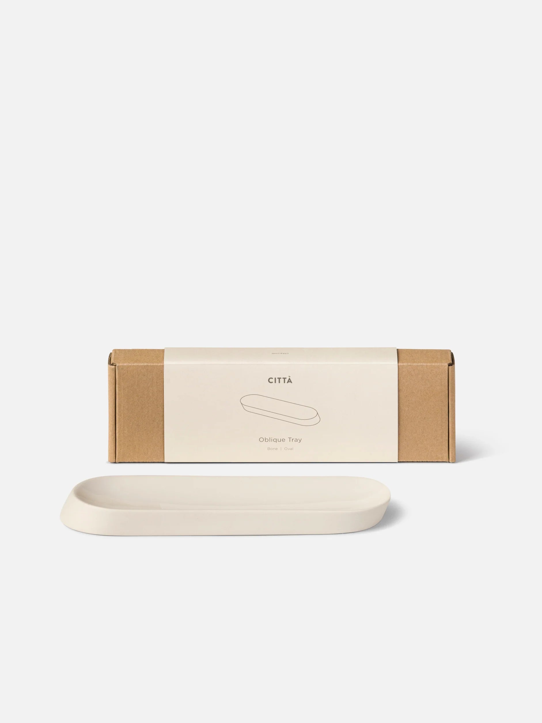 Citta Oblique Tray Bone | Rectangle Medium
