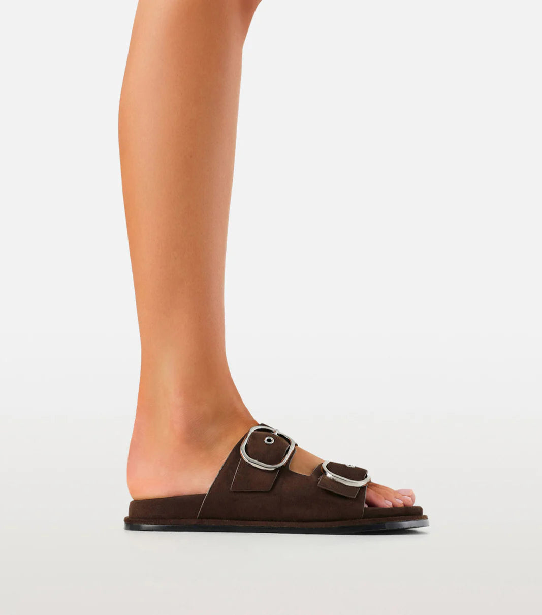 Billini Rebeca Slide | Dark Cacao Suede Slide