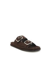Billini Rebeca Slide | Dark Cacao Suede Slide
