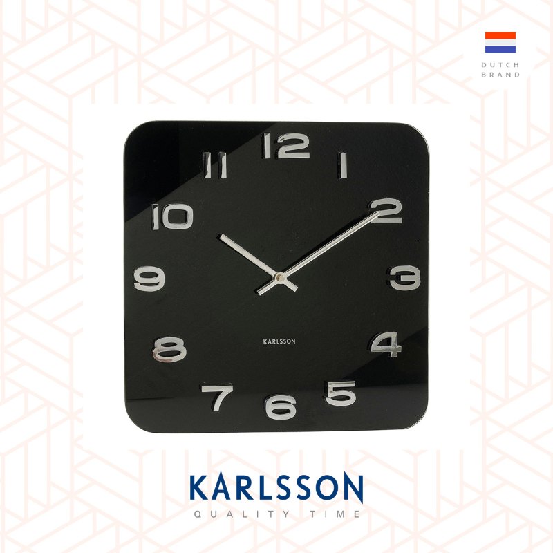 Karlsson Vintage Square Wall Clock | Black