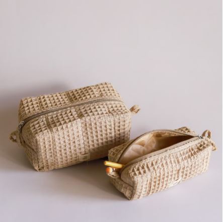 Akiiko Grod Waffle Block Pouch | Wheat