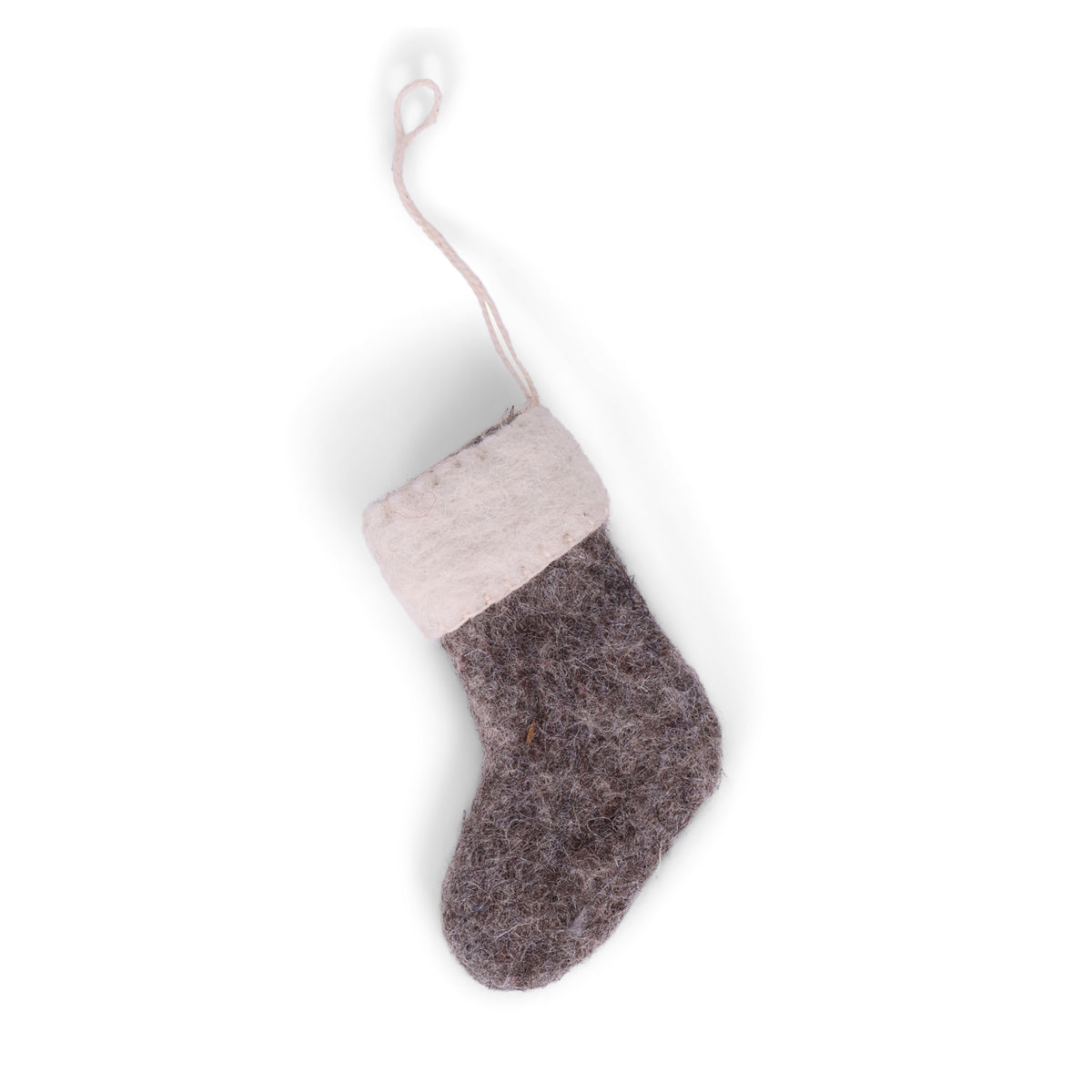 Gry & Sif Stocking Mini Felted Decoration | Grey