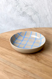 Robert Gordon Coastal Junction Stone Salad Bowl | Stone Blue Handbrush Stripe