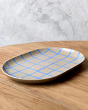 Robert Gordon Coastal Junction Stone Platter | Stone Blue Handbrush Stripe